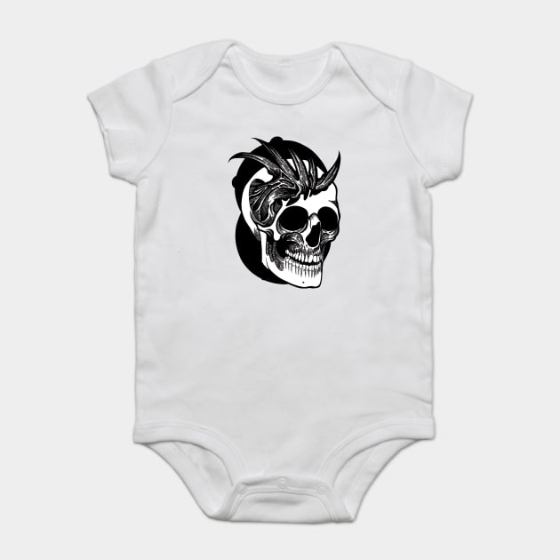 Corrupted Skull Baby Bodysuit by FUN ART